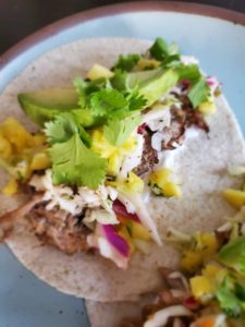 Carnitas tacos with pineapple salsa