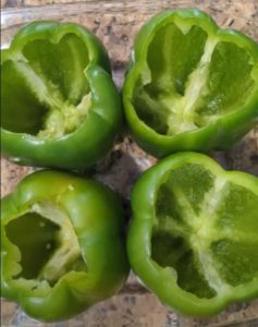 Hollowed out bell peppers